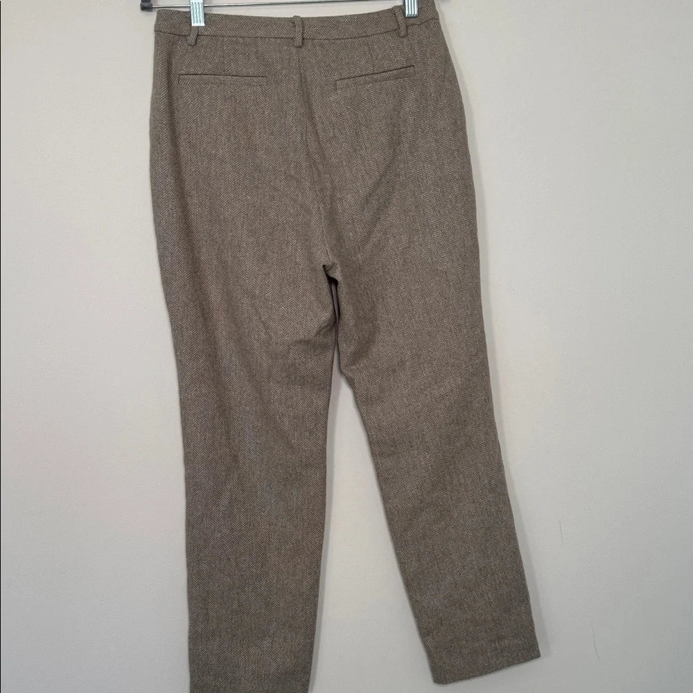 NWT L’AGENCE Ludivine Wool Blend Trouser in Beige/Tan Herringbone - 6